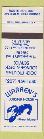 Matchbook Cover - Warren's Lobster House Kittery ME