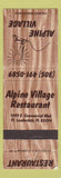 Matchbook Cover - Alpine Village Restaurant Fort Lauderdale FL