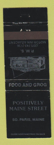 Matchbook Cover - Positively Maine Street South Paris ME WEAR