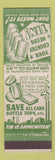 Matchbook Cover - WWII Save Tin Lion MAtch