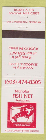 Matchbook Cover - Nicholas' Fish Net Restaurant Seabrook NH WEAR