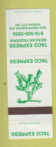 Matchbook Cover - Taco Express Mexican Restaurant Kansas City MO cactus
