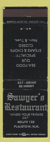 Matchbook Cover - Sawyer's Restaurant Plaistow NH