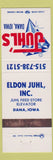 Matchbook Cover - Juhl's Dana IA Eldon Juhl Feed Elevator