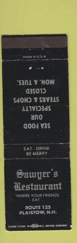 Matchbook Cover - Sawyer's Restaurant Plaistow NH