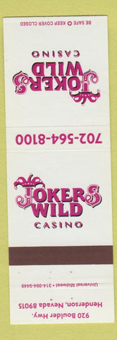 Matchbook Cover - Jokers Wild Casino Henderson NV