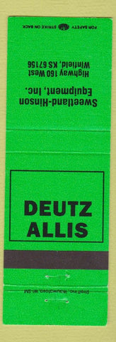 Matchbook Cover - Sweetland Hinson Eqiupment Deutz Allis Tractors Winfield KS