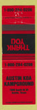 Matchbook Cover - Austin KOA Camping Austin TX