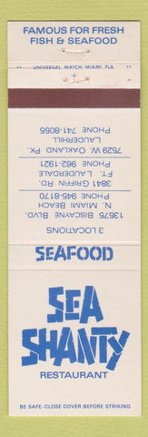 Matchbook Cover - Sea Shanty Restaurant Miami Beach Fort Lauderdale FL