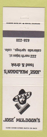 Matchbook Cover - Jose Muldoon's Restaurant Colorado Springs