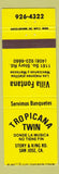 Matchbook Cover - Tropicana Twin San Jose CA Mexican Restaurant