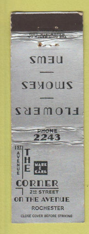 Matchbook Cover - The Corner Rochester NY low phone WEAR