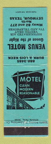 Matchbook Cover - Venus Motel Seymour TX CREASES WORN
