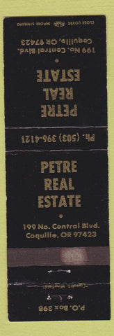 Matchbook Cover - Petre Real Estate Coquile OR WEAR