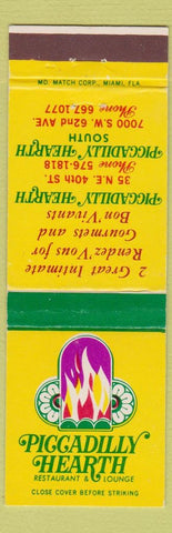 Matchbook Cover - Piccadilly Hearth Restaurant New York City