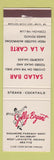 Matchbook Cover - Jolly Bryant West Lafayette IN
