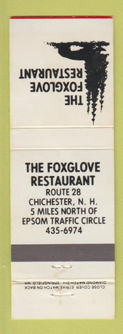 Matchbook Cover - Foxglove Restaurant Chichester NH WEAR