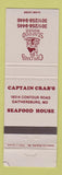 Matchbook Cover - Captain Crab's Seafood Restaurant Gaithersburg MD