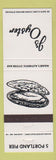Matchbook Cover - J's Oyster Portland ME