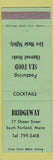 Matchbook Cover - Bridgeway South Portland ME restaurant