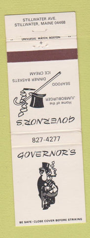 Matchbook Cover - Governor's Hamburgers Stillwater ME