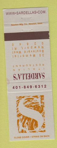 Matchbook Cover - Sardella's Italian Restaurant Newport RI