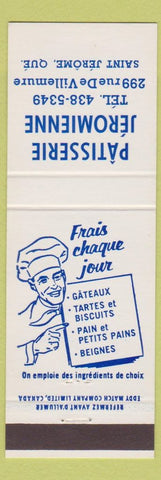 Matchbook Cover - Patisserie Jeromienne Saint Jerome QC