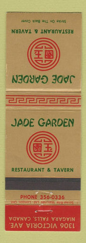Matchbook Cover - Jade Garden Restaurant Niagara Falls ON Chinese WEAR