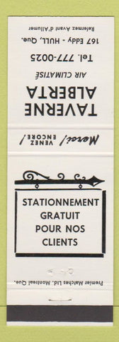 Matchbook Cover - Taverne Alberta Hull QC
