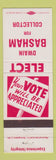 Matchbook Cover - Dwain Basham for Collector Election