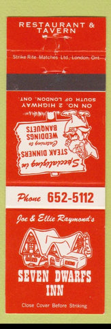 Matchbook Cover - Seven Dwarfs Inn London ON Snow White related