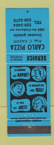 Matchbook Cover - Carlo Pizza
