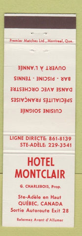Matchbook Cover - Hotel Montclair Ste Adele en Haut QC