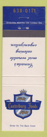 Matchbook Cover - Canterbury Foods Canada Catering