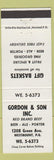 Matchbook Cover - Gordon and Son Restaurant Grocery Westmount QC