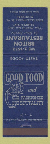 Matchbook Cover - Briton Restaurant Montreal QC