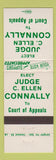 Matchbook Cover - Judge C Ellen Connally Election WEAR