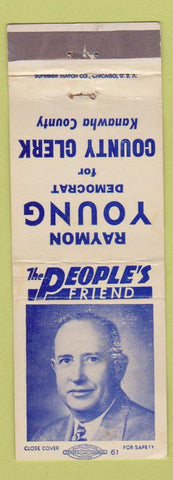 Matchbook Cover - Raymon Young County Clerk Election Kanawha County WV WEAR