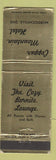 Matchbook Cover - Copper Mountain Hotel Murdochville QC WORN