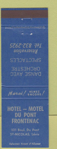 Matchbook Cover - Hotel Motel Du Pont Frontenac St Nicholas Levis QC