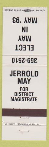 Matchbook Cover Walter Gardecki District Justice Lawrence Exeter Lower Alsace PA