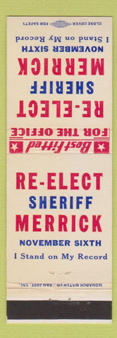 Matchbook Cover - Jerrold May District Magistrate 1993 Election