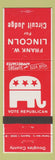 Matchbook Cover - Frank W Lincoln Circuit Judge Douglas County