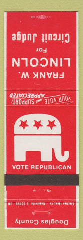 Matchbook Cover - Frank W Lincoln Circuit Judge Douglas County