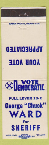 Matchbook Cover - George Chuck Ward Sheriff