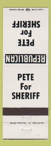 Matchbook Cover - Pete for Sheriff election