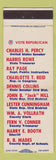 Matchbook Cover - IL Elections Charles Percy Senate Kane County candidates 1966
