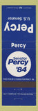 Matchbook Cover - Charles Percy US Senate Illinois IL
