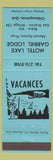Matchbook Cover - Motel Lake Gabriel Lodge Chibougamau QC oil gas