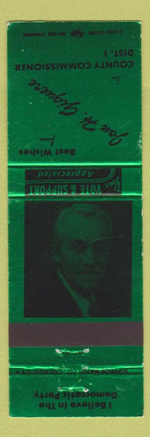 Matchbook Cover - Jon H Giguere County Commissioner